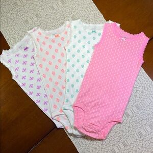 Carter’s Charming Girls Sleeveless Bodysuit Set of 4